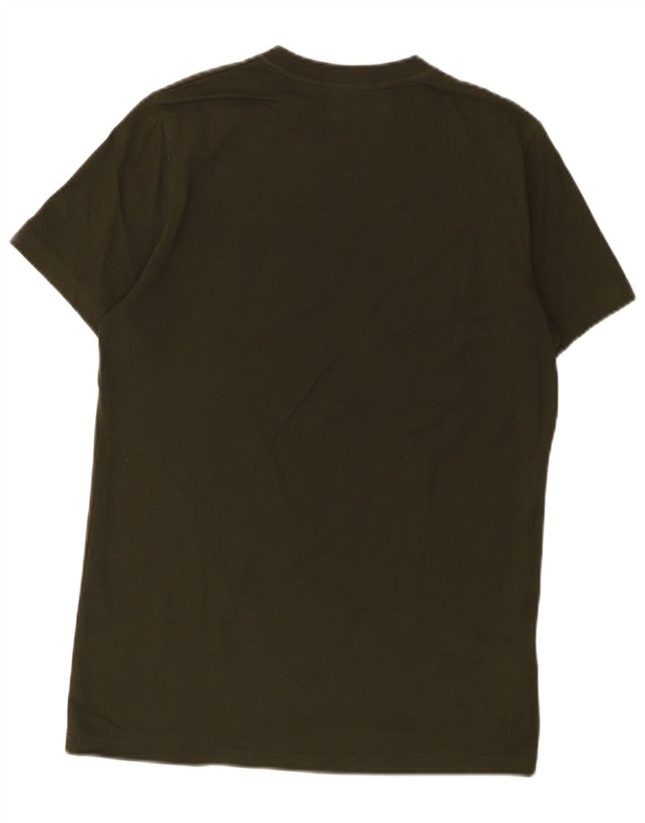 FRED PERRY Herre grafisk T-shirt Top Lille Khaki Bomuld