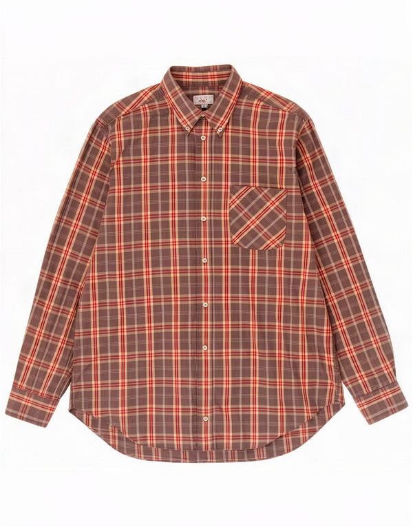 Vintage Herreskjorte XL Grå Plaid Bomuld