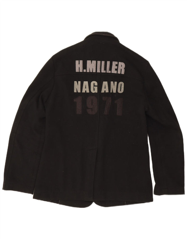 Kejo Herre grafisk 3-knaps blazerjakke UK 38 Medium Sort Uld