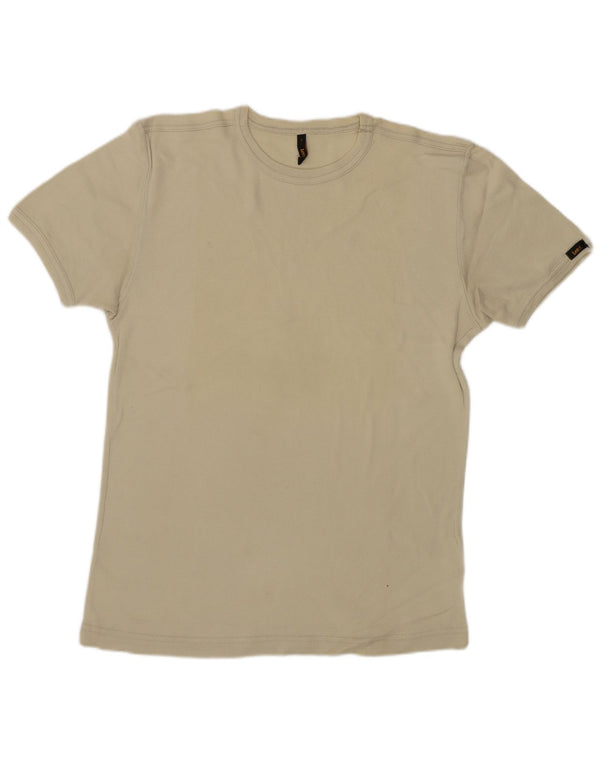 Lee Dame T-Shirt Top UK 14 Stor Beige Bomuld