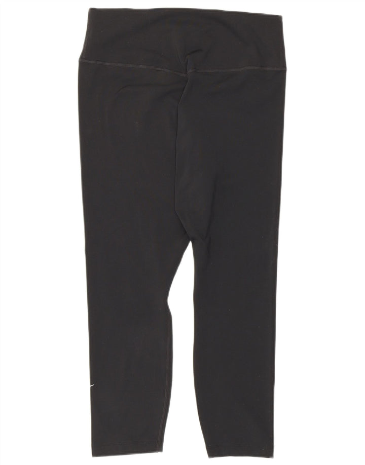 Nike Dame Dri Fit Capri Leggings UK 12 Medium Sort Polyester