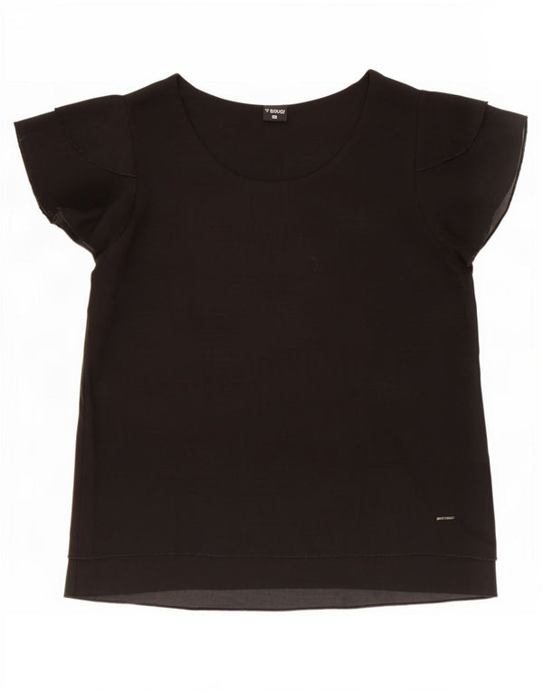 Brugi Dame Bluse Top UK 18 XL Sort