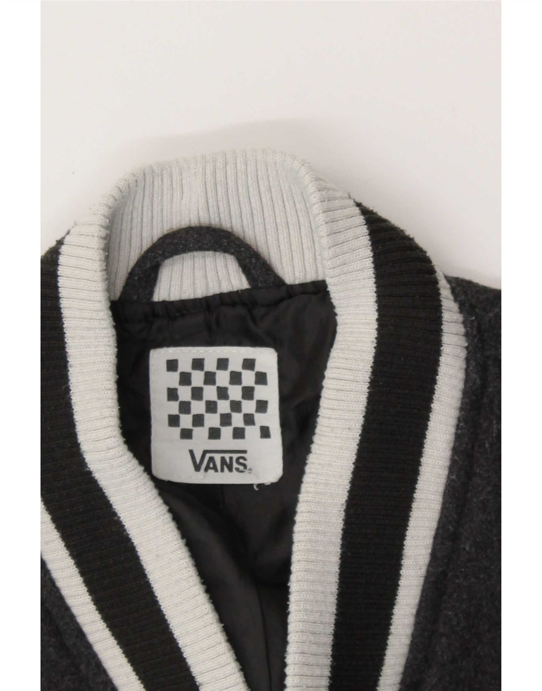 Vans Dame Grafisk Varsity Jacket UK 14 Medium Grey Colourblock Uld