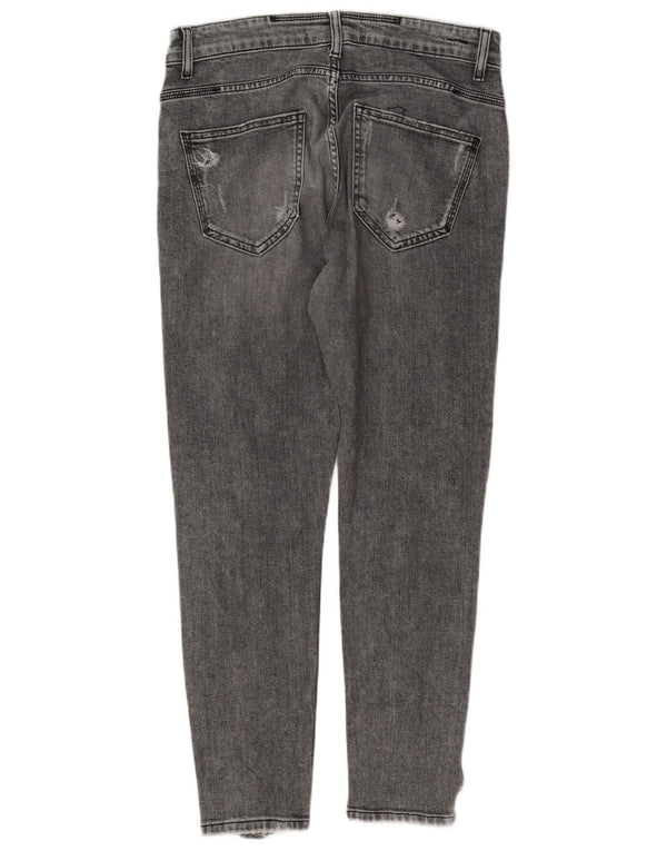 Zara Herre Distressed Skinny Jeans EU 40 Medium W31 L28 Grå Bomuld