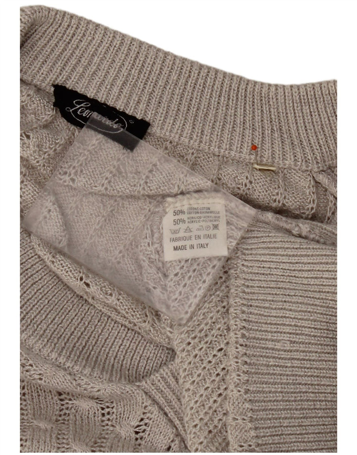 LEONARDO Herre V-hals sweater XL Grå Bomuld