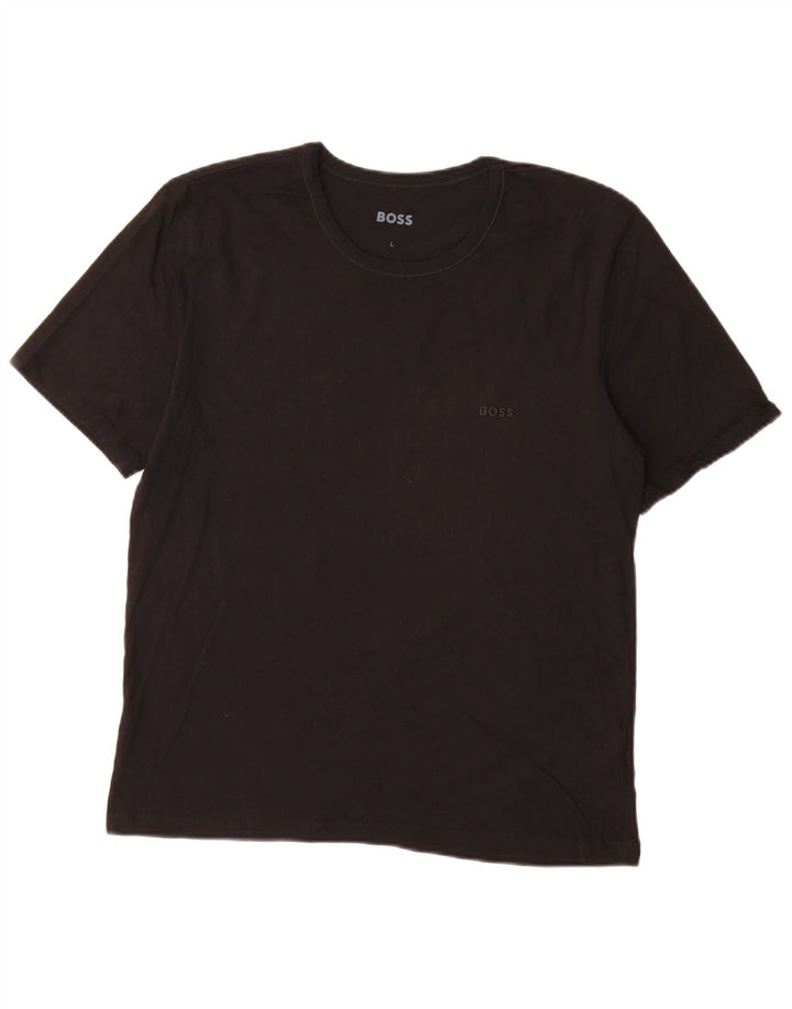 Hugo Boss Dame T-Shirt Top Stor Sort Bomuld