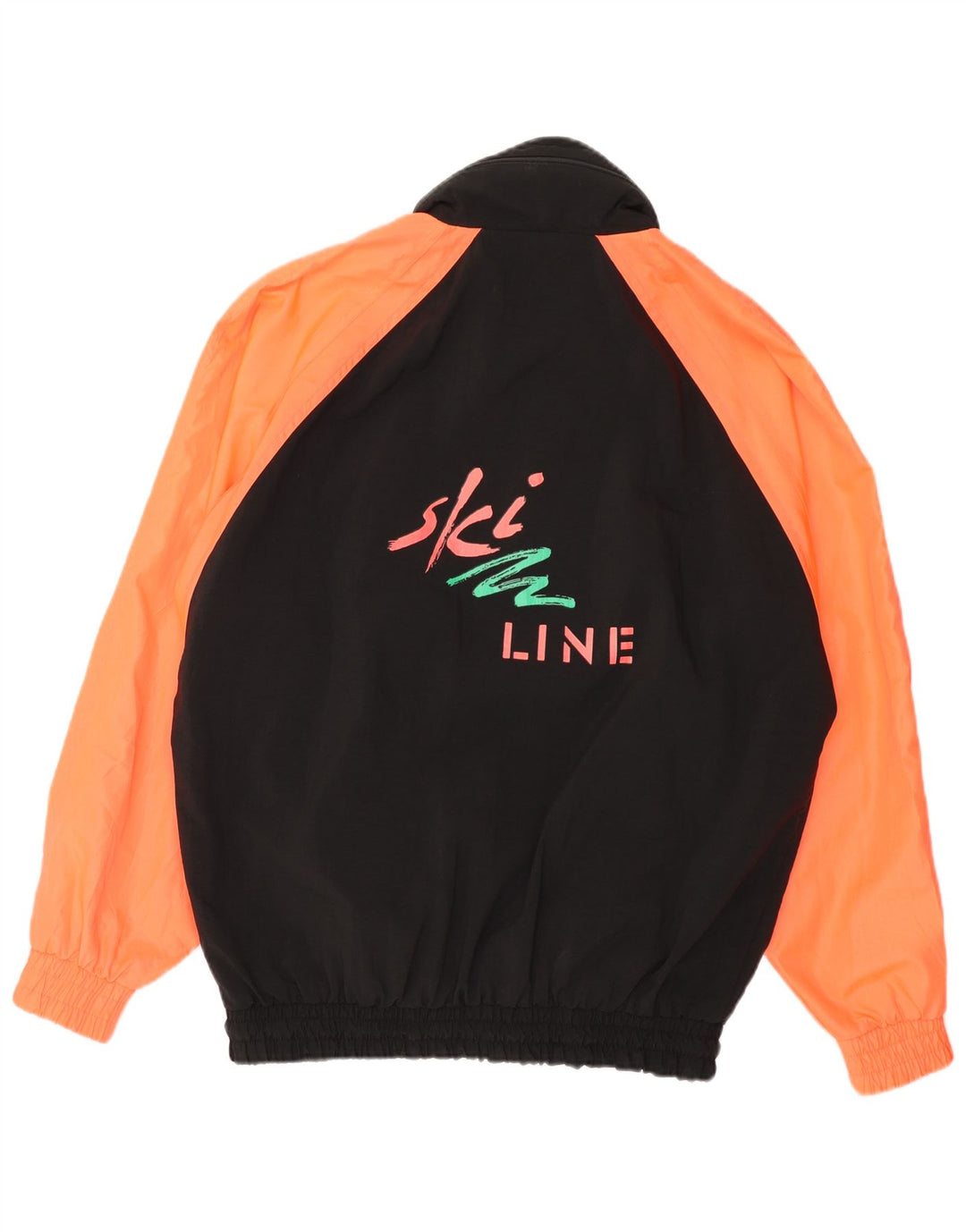 COSMOS Herre Loose Fit Grafisk Windbreaker Jacket UK 36 Small Black