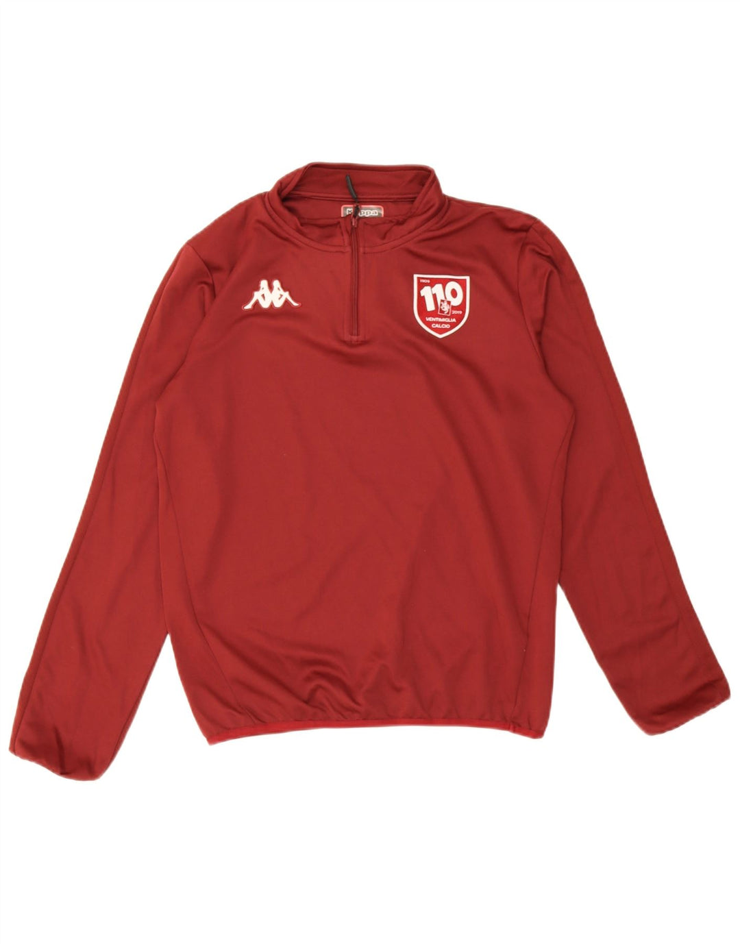 Kappa Herre Grafisk Zip Neck Pullover Træningsdragt Top Medium Maroon Polyester