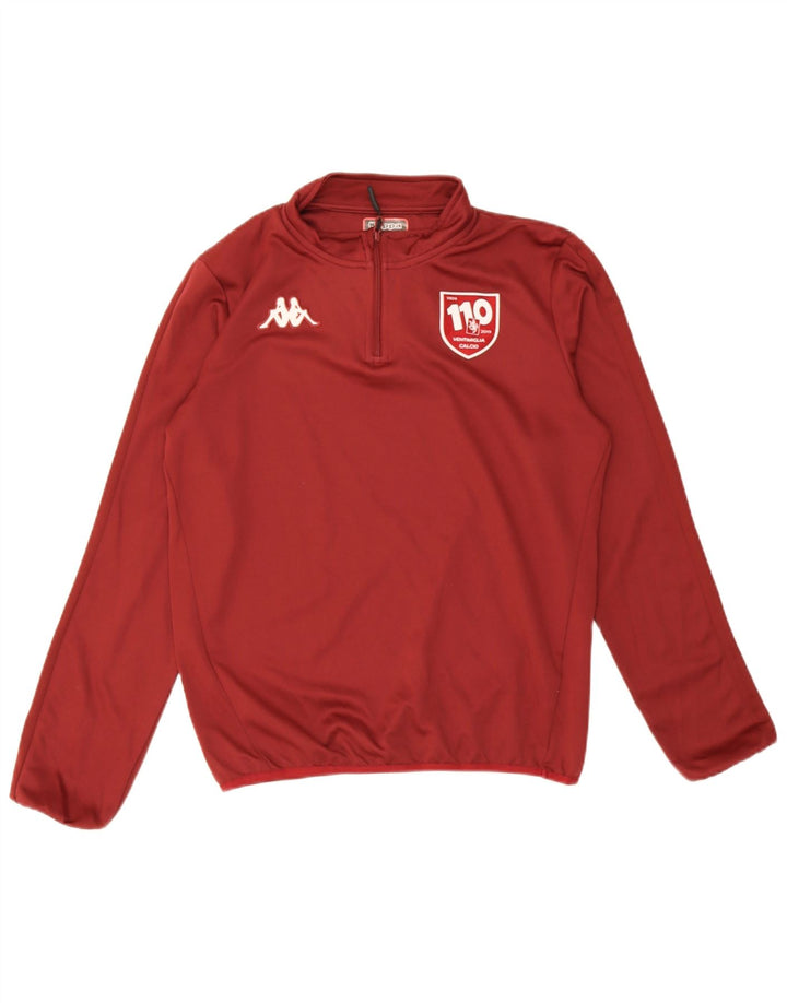 Kappa Herre Grafisk Zip Neck Pullover Træningsdragt Top Medium Maroon Polyester
