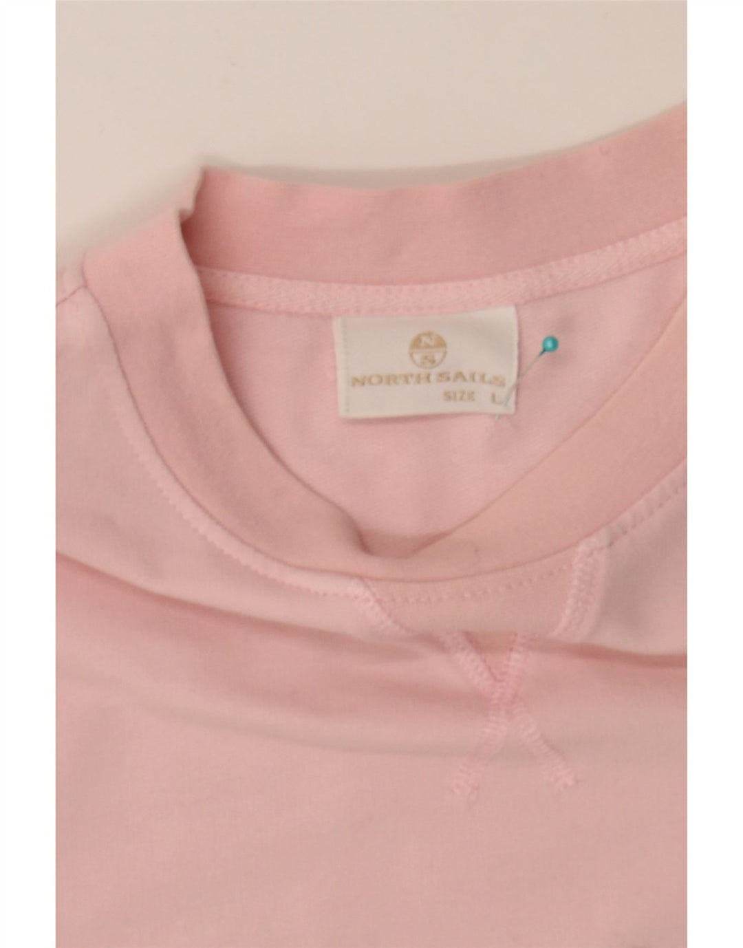 NORTH SAILS Womens Graphic Sweatshirt Jumper UK 14 Large Pink Cotton Vintage North Sails and Second-Hand North Sails from Messina Hembry 