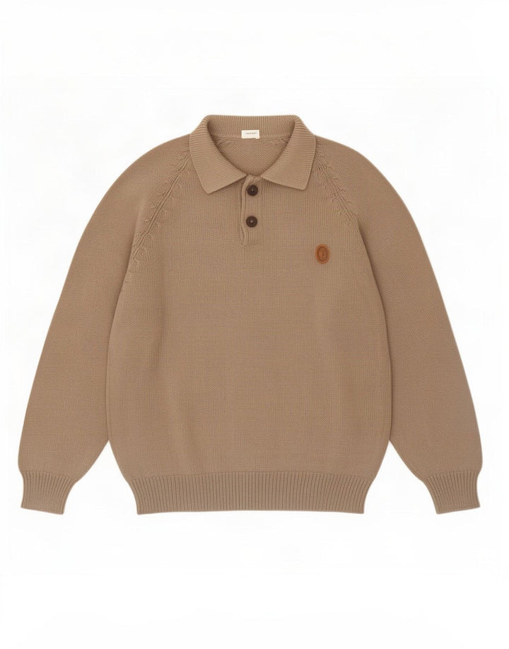 Trussardi Herre Polo Neck Jumper Sweater Medium Beige