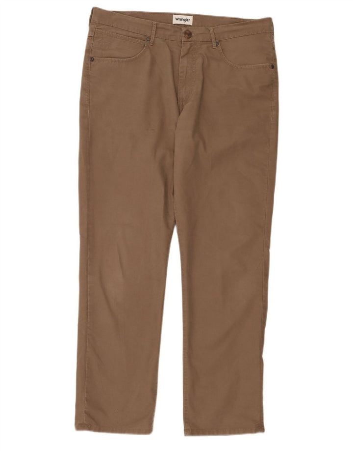 WRANGLER Herre Arizona Straight Chino Bukser W36 L30 Brun Bomuld