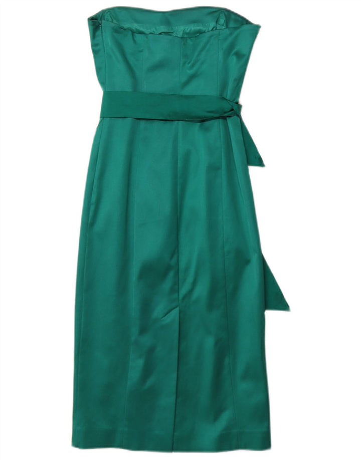 COAST Dame Stropløs Kjole UK 8 Small Green Acetate