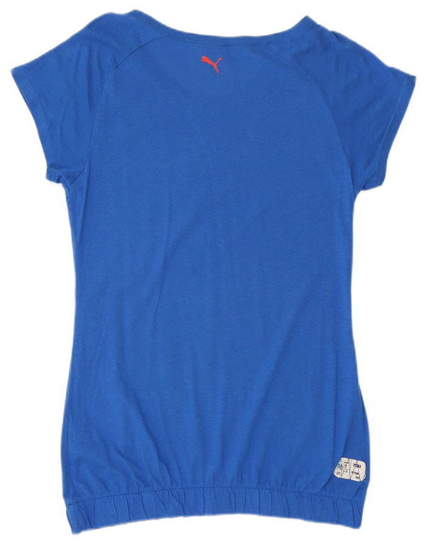 Puma Grafisk T-Shirt Top UK 16 Stor Blå Bomuld