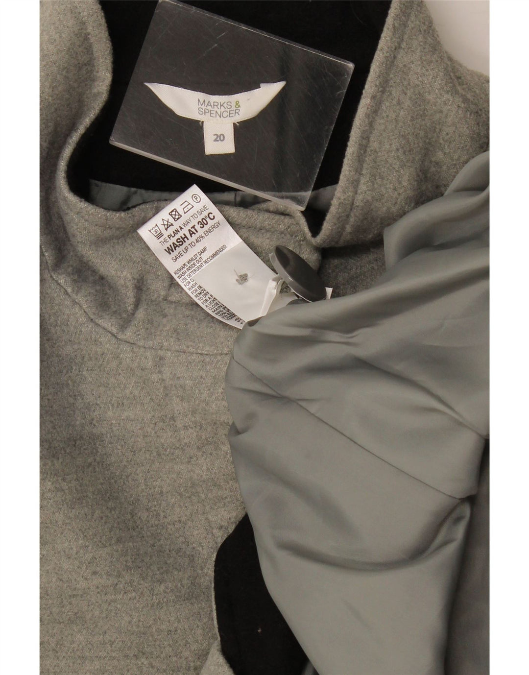 Marks & Spencer Womens Bomber Jacket UK 20 2XL Grå Polyester
