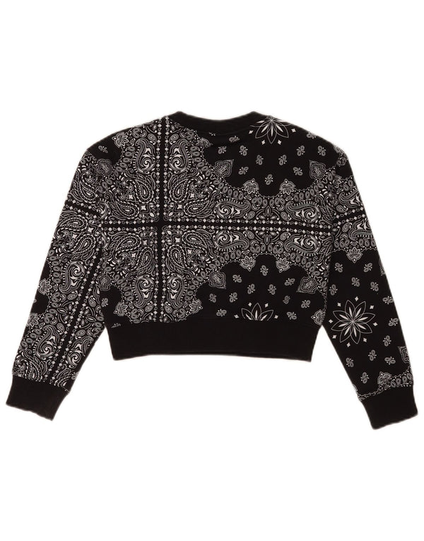 Champion Girls Crop Sweatshirt Jumper 9-10 år Medium Sort Paisley