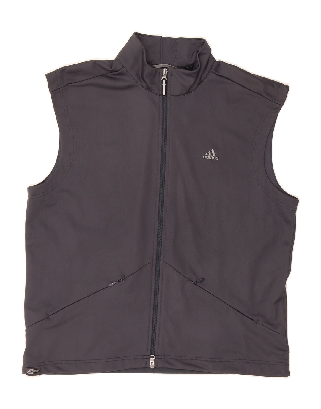 ADIDAS Mens Clima Proof Sleeveless Tracksuit Top Jacket Large Grey Vintage Adidas and Second-Hand Adidas from Messina Hembry 