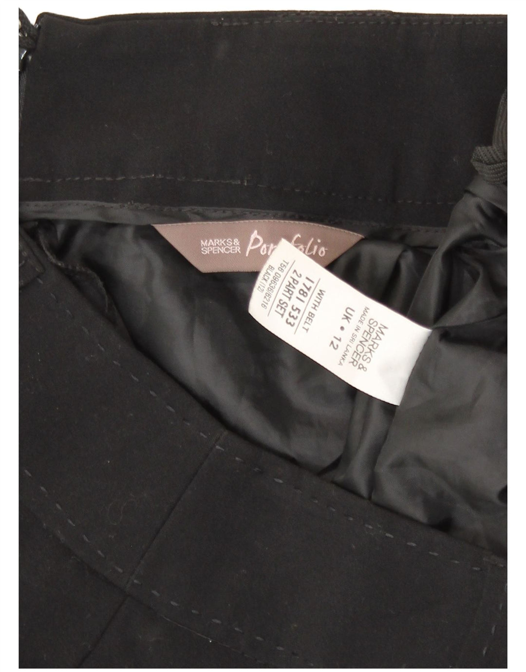 Marks & Spencer Pencil Nederdel til kvinder UK 12 Medium W30 Sort Polyester