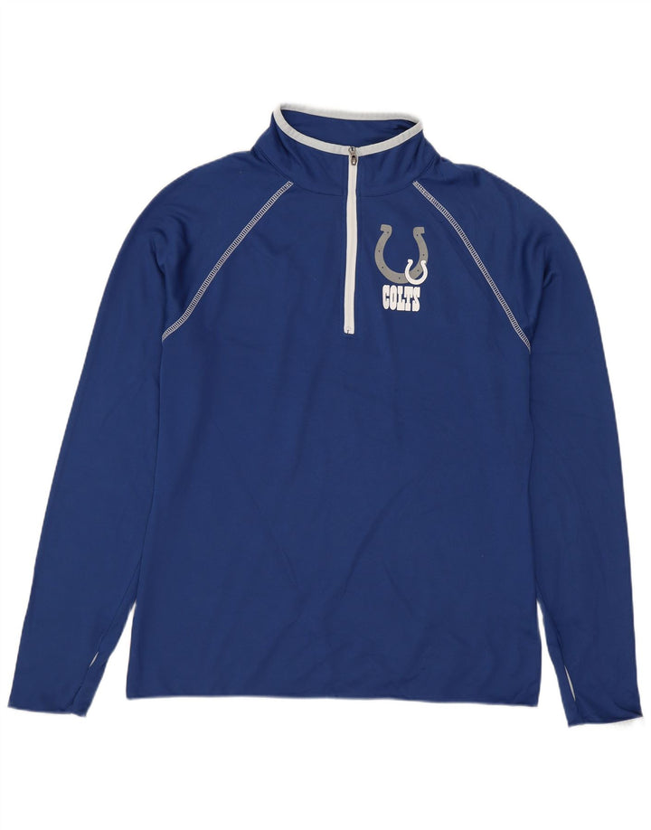 NFL Womens Colts Zip Neck Pullover Træningsdragt Top UK 16 Large Navy Blue