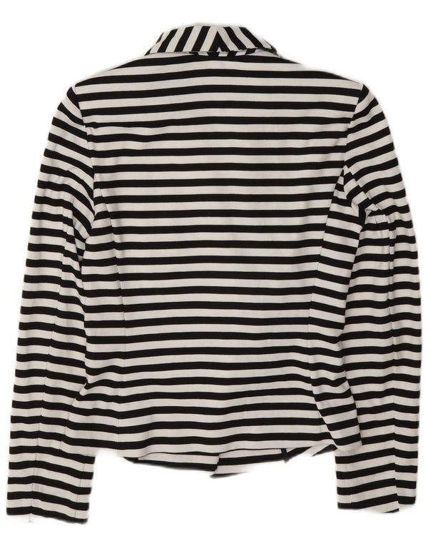 Marks & Spencer Dame Blazer Jacket UK 10 Small Marineblå Stribet Nautical