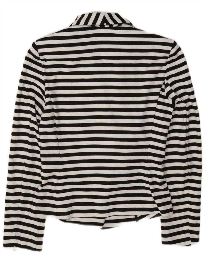 Marks & Spencer Dame Blazer Jacket UK 10 Small Marineblå Stribet Nautical