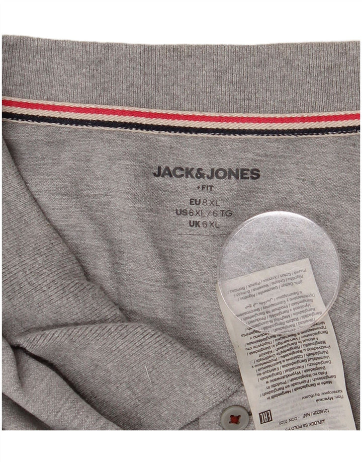 Jack & Jones herre poloshirt 6XL grå bomuld
