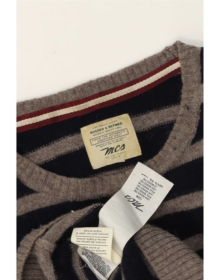 Marlboro Classics Herre Boat Neck Jumper Sweater Stor Marineblå Stribet