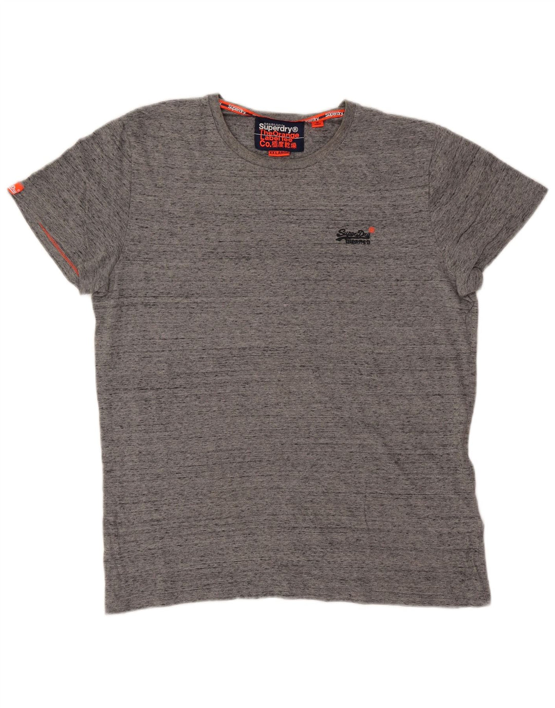 Superdry Herre grafisk T-shirt Top 2XL Grå Flecked Bomuld