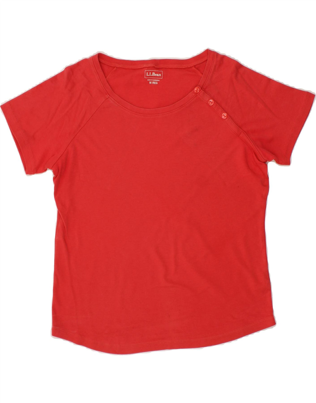 L.L.BEAN Womens T-Shirt Top UK 14 Medium Red Cotton Vintage L.L.Bean and Second-Hand L.L.Bean from Messina Hembry 