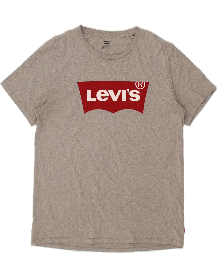 LEVI'S Mens Graphic T-Shirt Top Large Grey Cotton Vintage Levi's and Second-Hand Levi's from Messina Hembry 