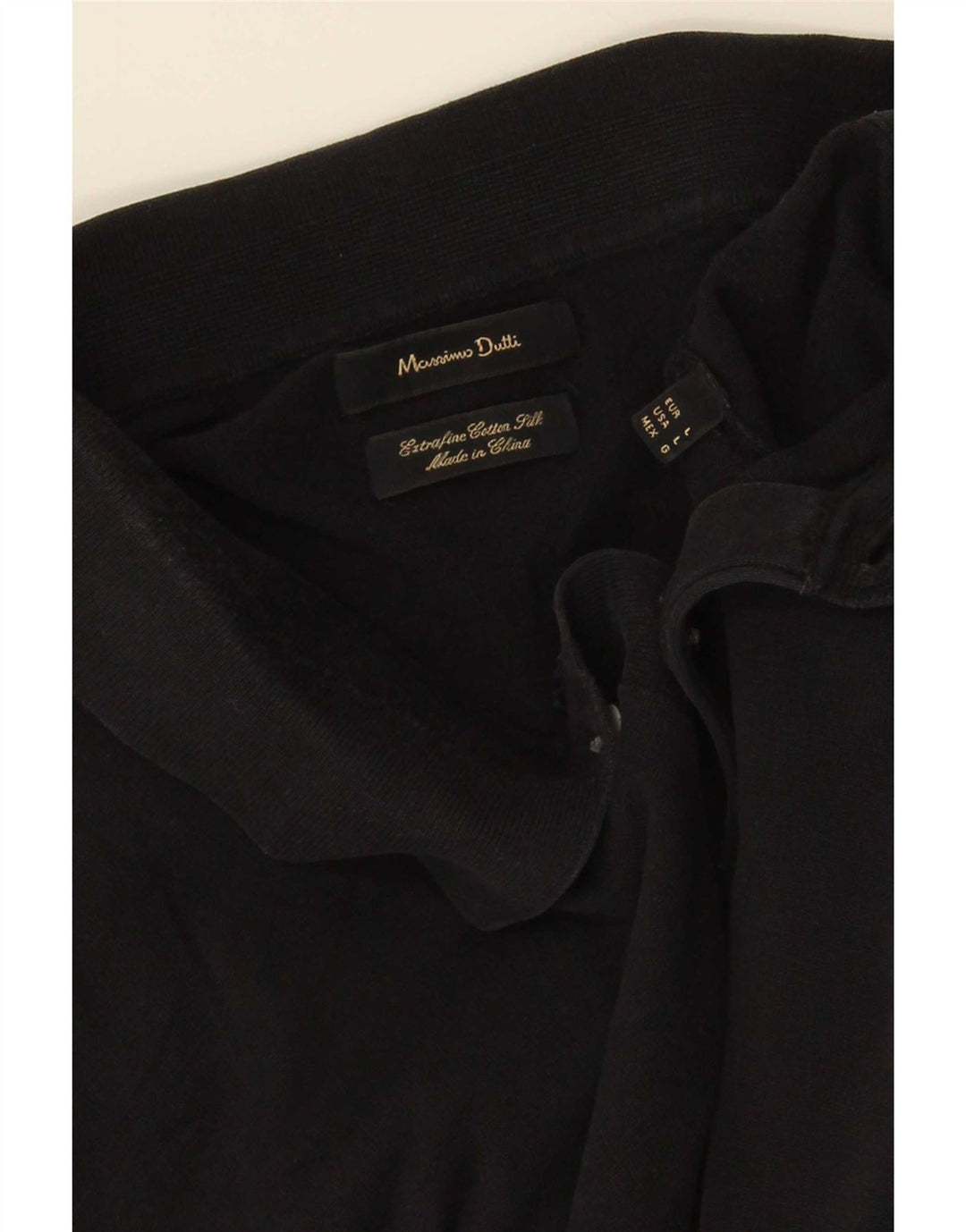 Massimo Dutti Herre Polo Shirt Stor Sort Bomuld