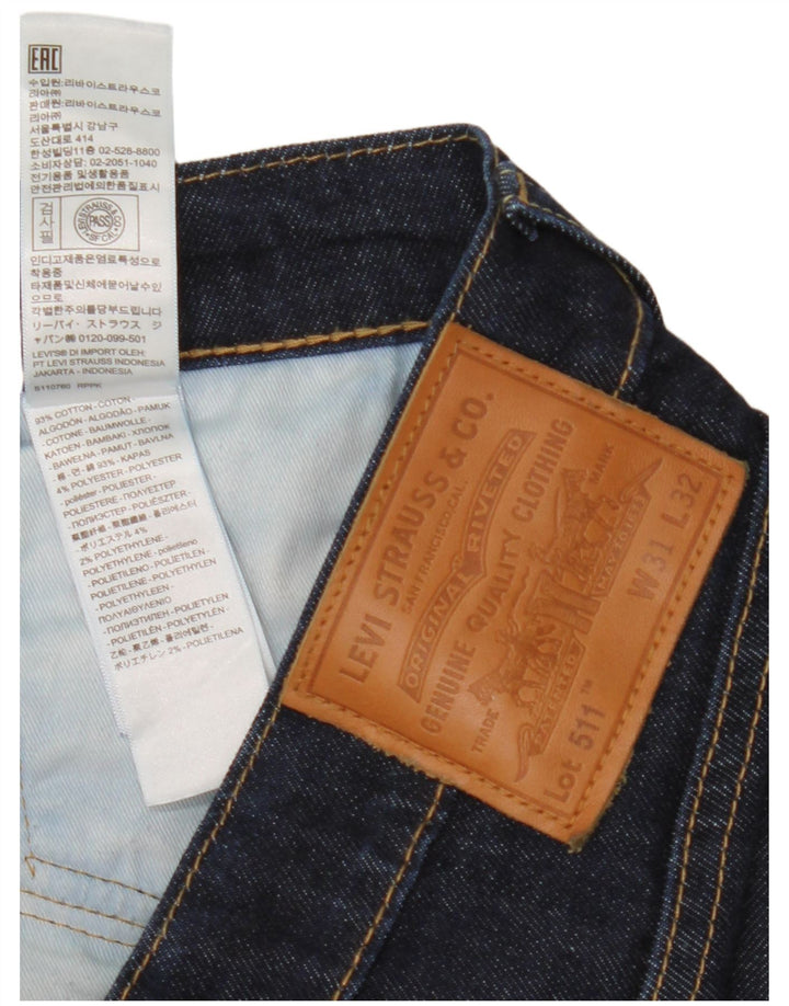 Levi's Herre 511 Slim Jeans W31 L32 Marineblå Bomuld Classic