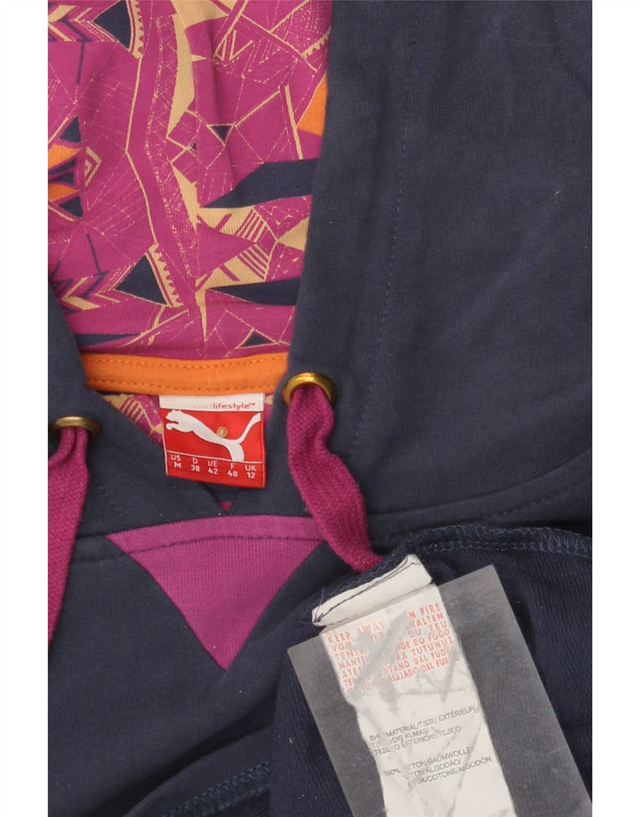 PUMA Womens Crop Oversized hættetrøje Jumper UK 12 Medium Navy Blue