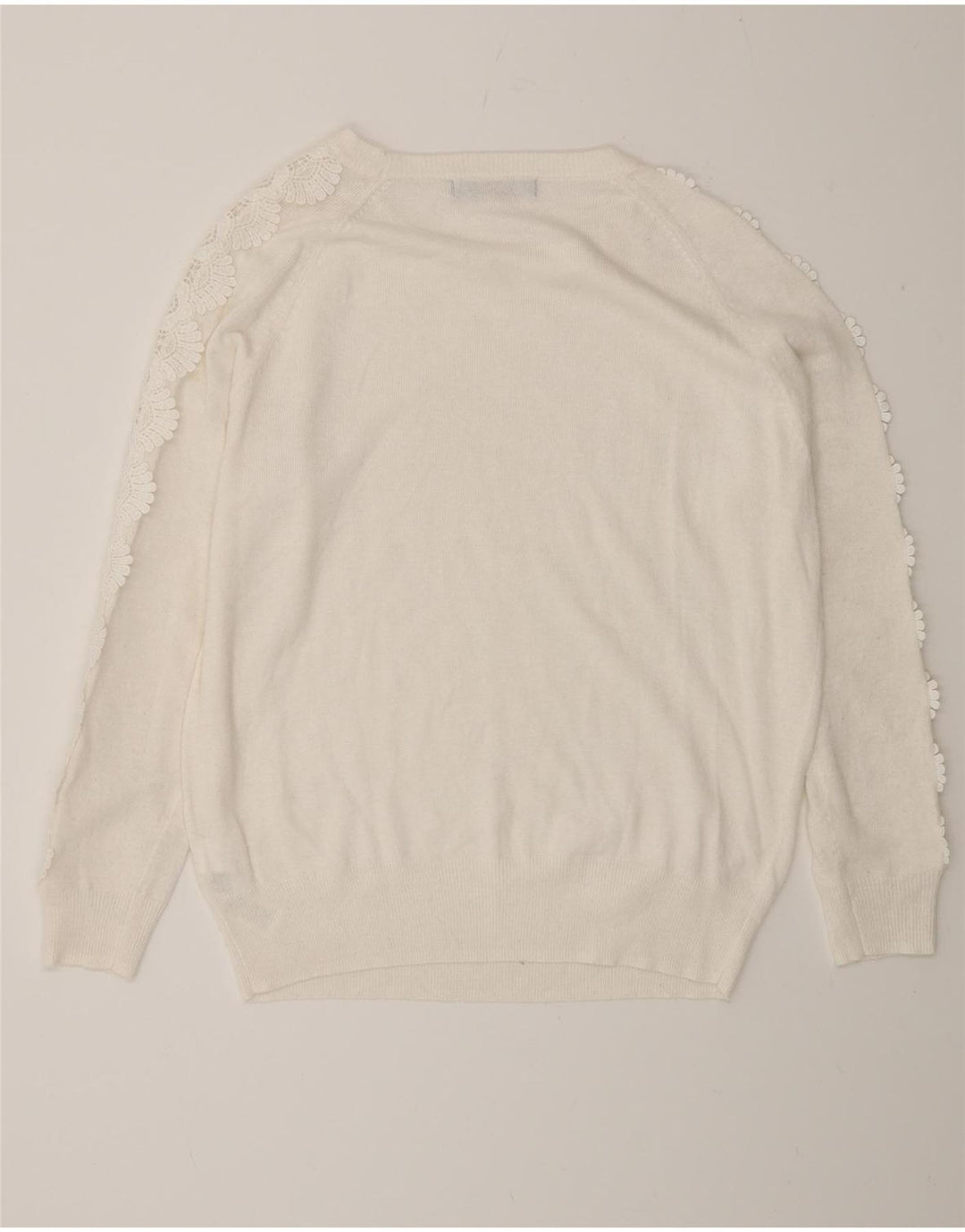 Marks & Spencer Dame sweater med rund hals DK 14 Stor Off White