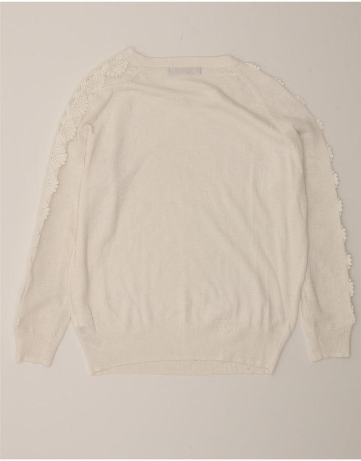 Marks & Spencer Dame sweater med rund hals DK 14 Stor Off White