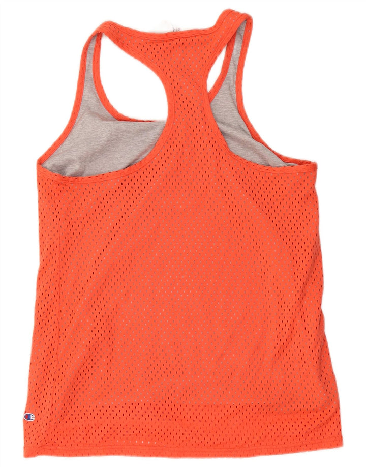 Champion Kvinder Athletic Fit Grafisk Vest Top UK 14 Medium Orange Polyester