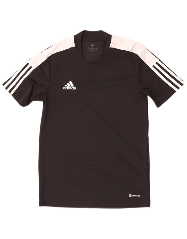 Adidas Herre Aeroready T-Shirt Top Lille Sort Colourblock Polyester