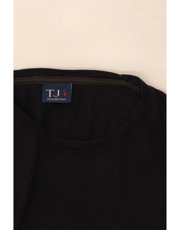 Trussardi Jeans Herre Grafisk Top Langærmet Medium Sort Bomuld