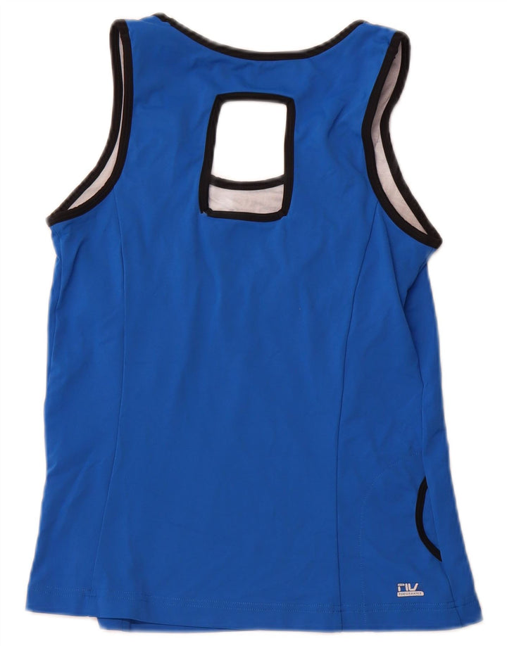 FILA Damevest Top UK 12 Medium Blue Colourblock Polyester Sports