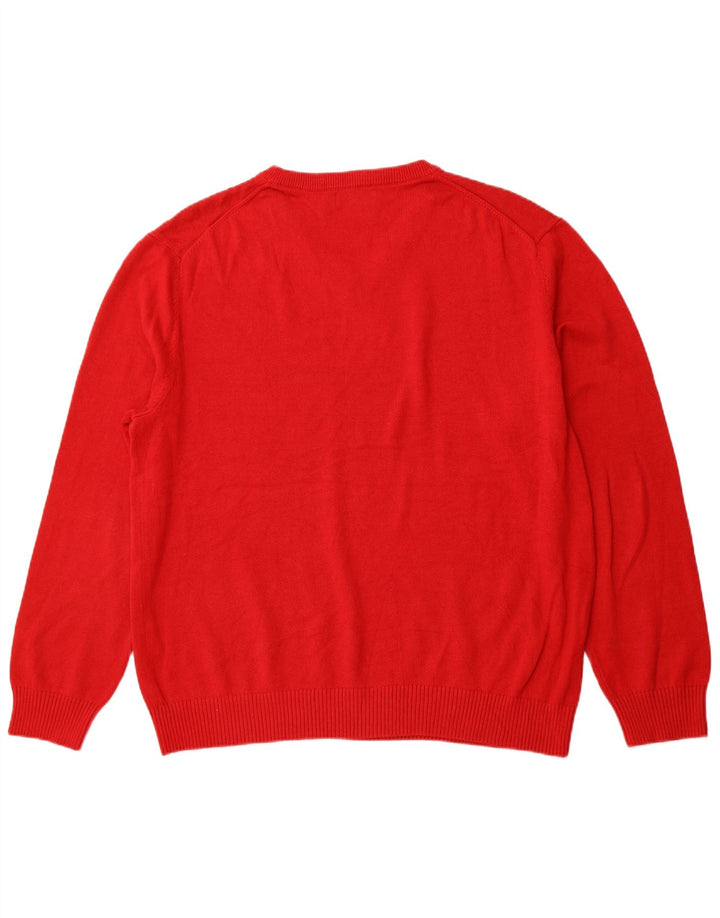NAUTICA Herre V-hals sweater XL Rød Bomuld
