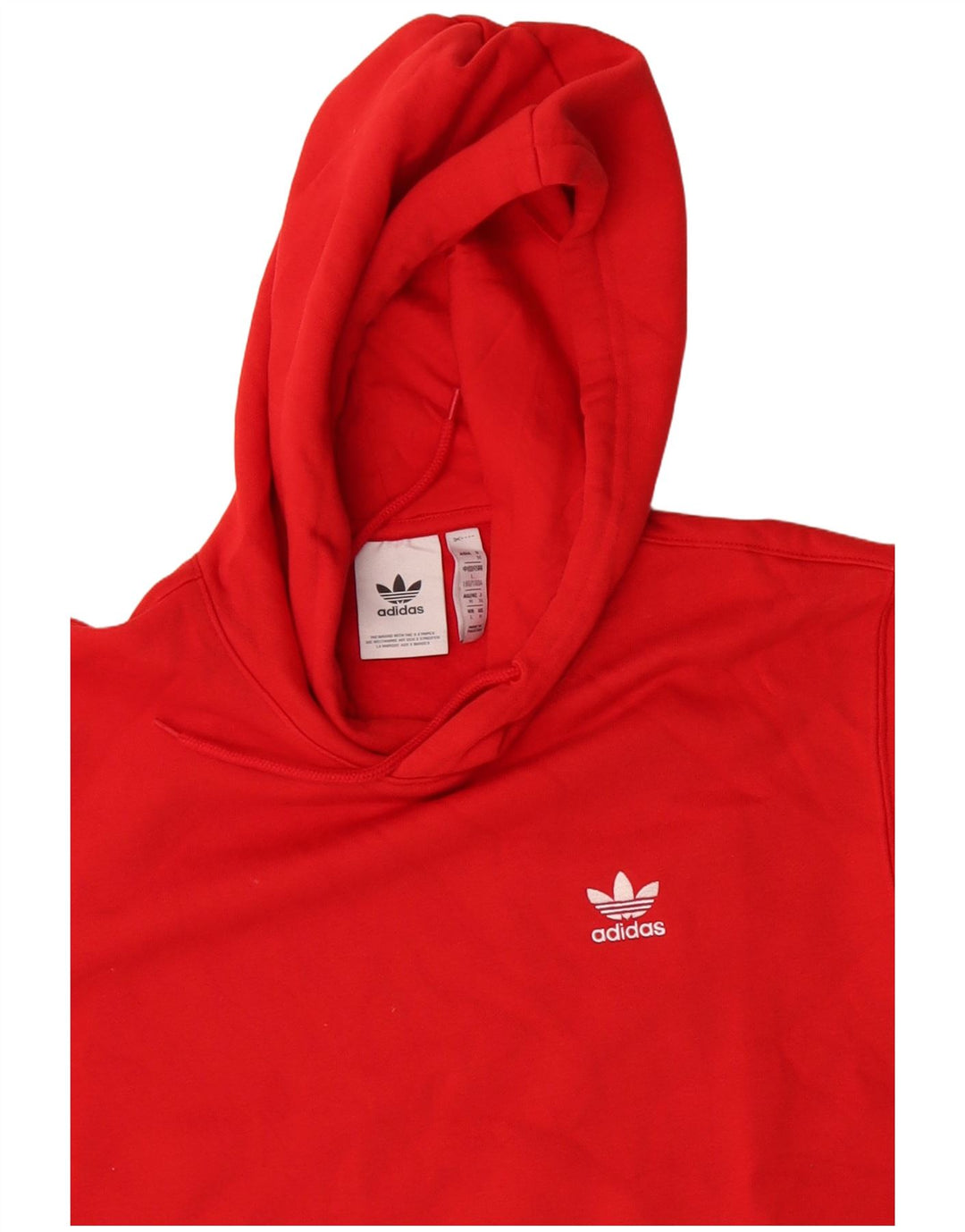 ADIDAS Mens Hoodie Jumper Large Red Cotton