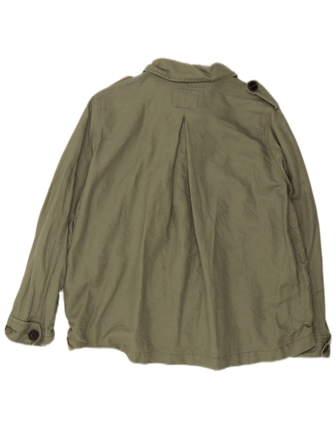 Fat Face Dame Oversized Military Jacket UK 8 Small Green Linen