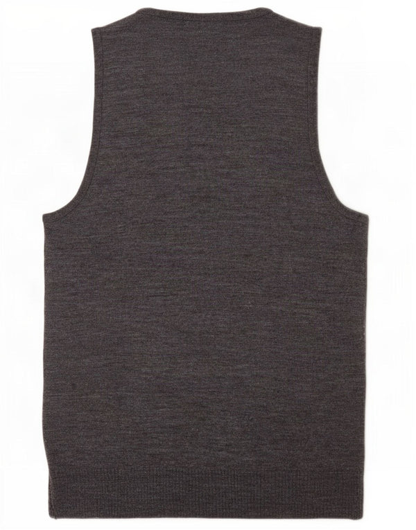 Benetton Womens Vest Tank Top UK 8 Small Grey
