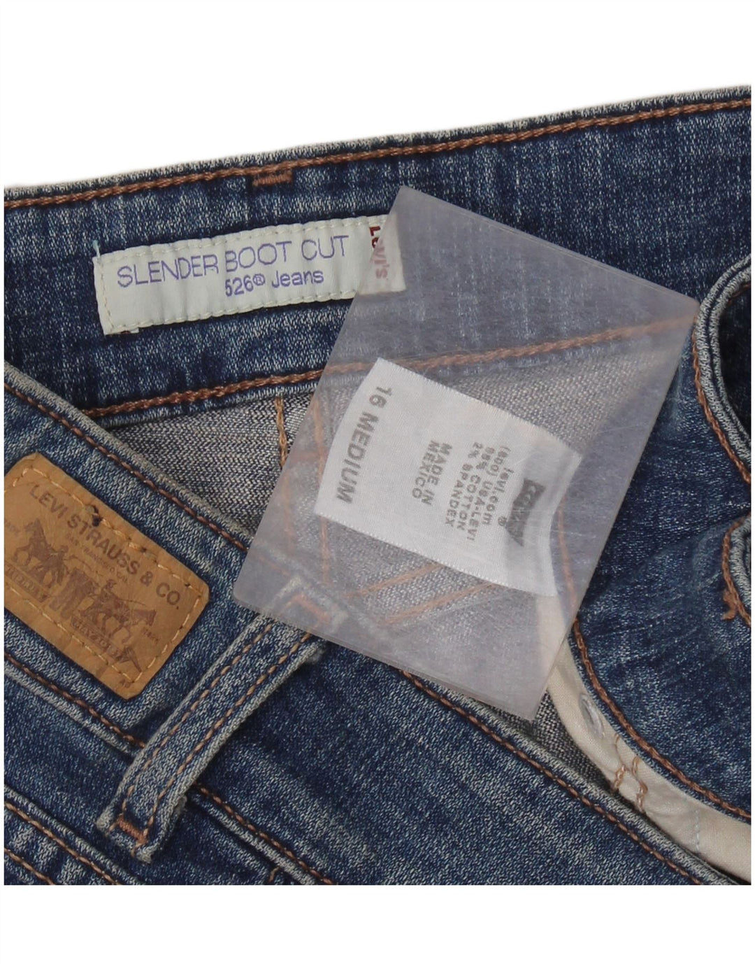 LEVI'S Dame 526 Højtaljede Slanke Bootcut Jeans US 16 2XL W36 L32 Blå