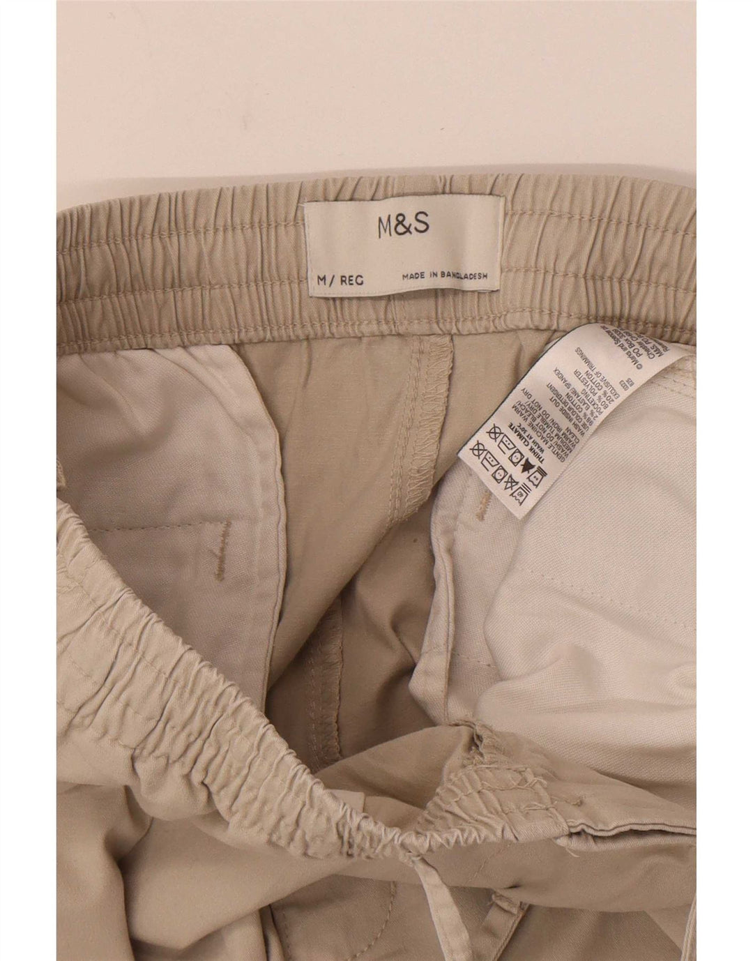 Marks & Spencer Herre Slim Chino Bukser Medium W32 L29 Beige Bomuld