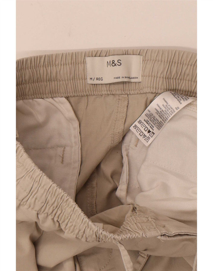Marks & Spencer Herre Slim Chino Bukser Medium W32 L29 Beige Bomuld