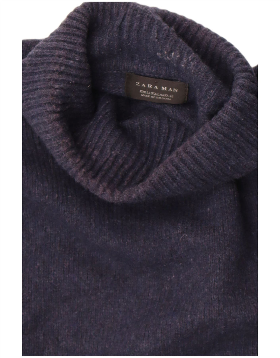 Zara Herre rullehals sweater stor marineblå