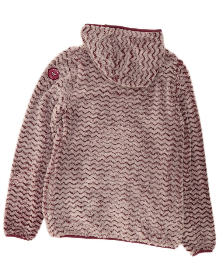 Avirex dame fleecejakke med hætte UK 12 Medium Burgundy Chevron Polyester