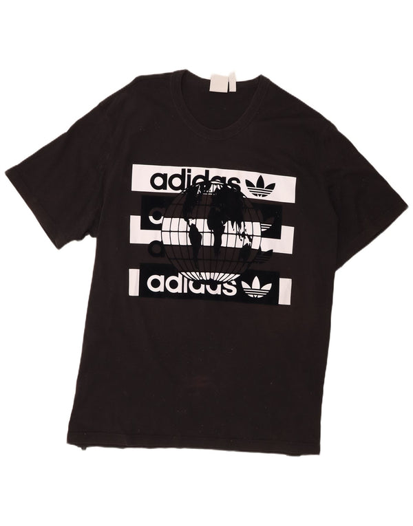 Adidas Herre Grafisk T-Shirt Top 2XL Sort Bomuld