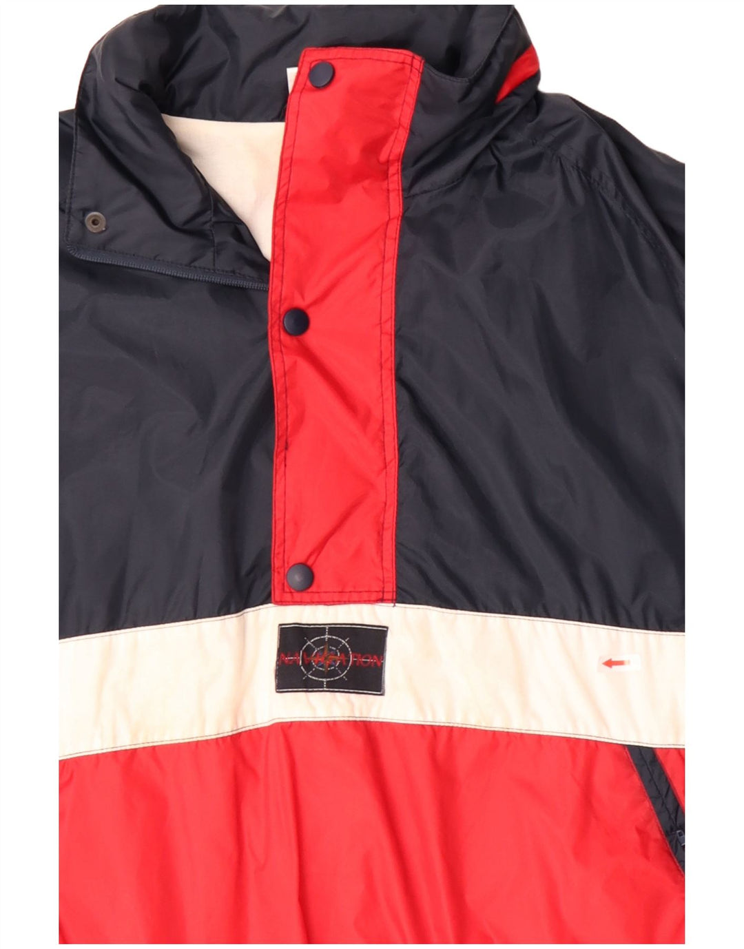 Marcel Clair Herre Anorak Jacket UK 40 Large Navy Blue Colourblock Polyamid